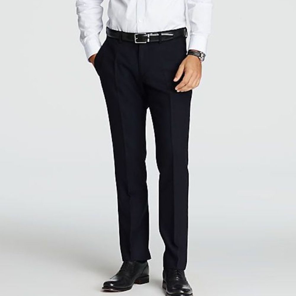 Jack Spade Benton Navy Blue Wool Suit Pant Size 30 Unfinished Hem Size 30